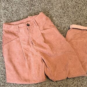 SHEIN Pink Corduroy Pants